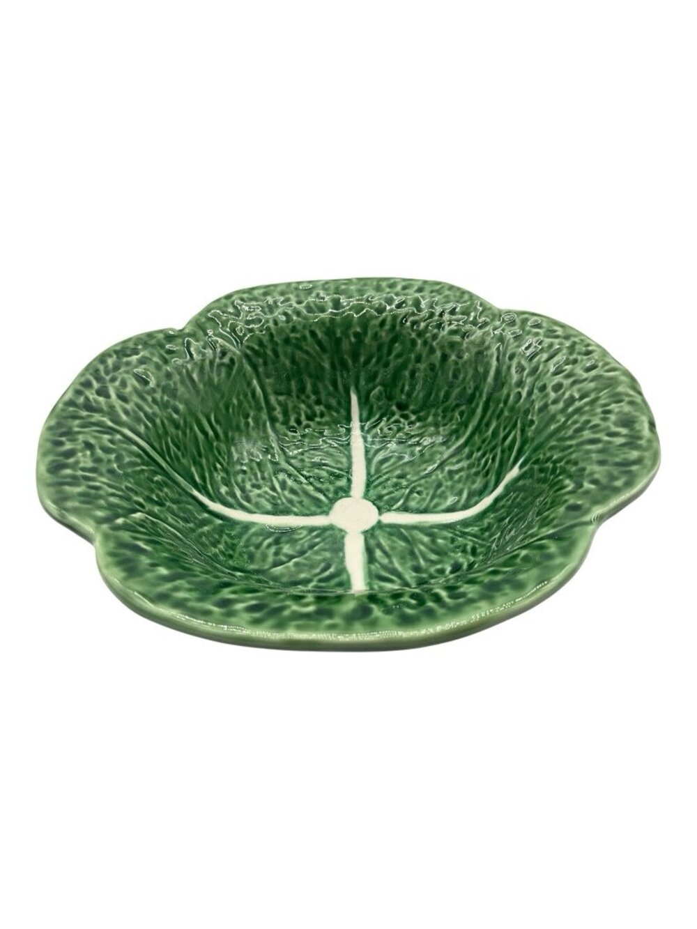 Olfaire Vintage Green Cabbage Leaf Salad/Serving Bowl Made in Portugal
